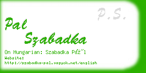 pal szabadka business card